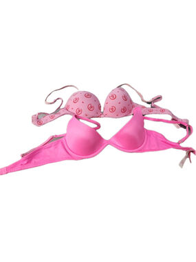 Lot Of 2 Victoria Secret Pink Padded Underwire Adjustable Clasp Back Bras